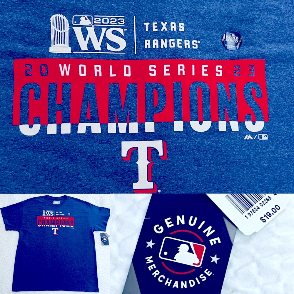 Texas Rangers Majestic World Series Champions Graphic MLB Men’s Cotton NWT Tee